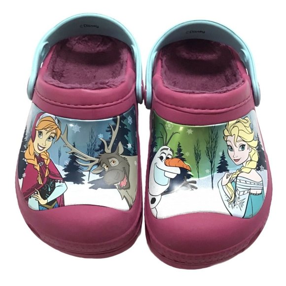 Crocs Toddler Girls Sz 10/11 Fuchsia Disney Frozen - Picture 7 of 12